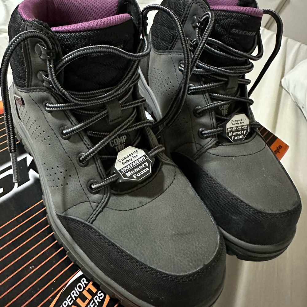 Skechers Black and Gray Safety Boots